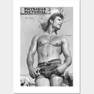 PHYSIQUE PICTORIAL Joe Valiant - Vintage Physique Muscle Male Model Magazine Cover Posters and Art